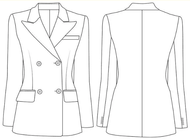 Desenho técnico do blazer